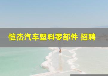 恺杰汽车塑料零部件 招聘